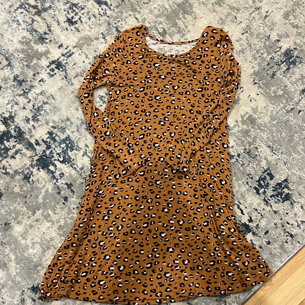 Leopard print girls dress